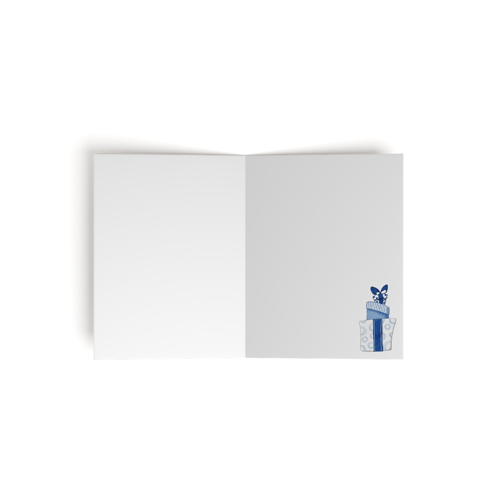 Bunny Holding Presents Greeting Card | Cozy Christmas Card | Woodland Winter Holiday Design