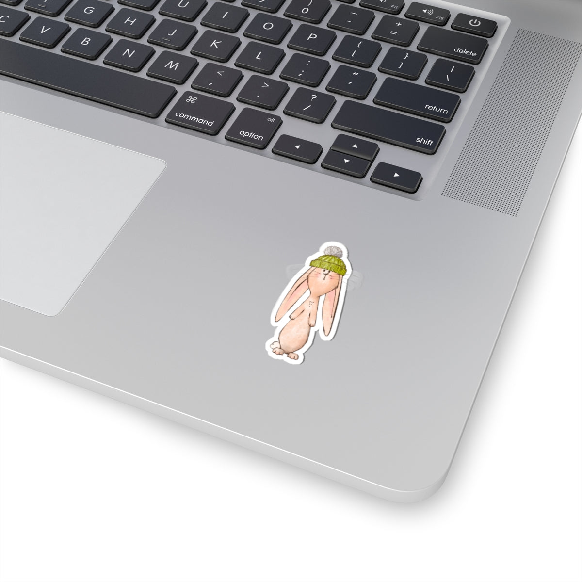Bunny Sticker | Green Stocking Cap | Cozy Christmas Vinyl Decal | Festive Holiday Bunny Design