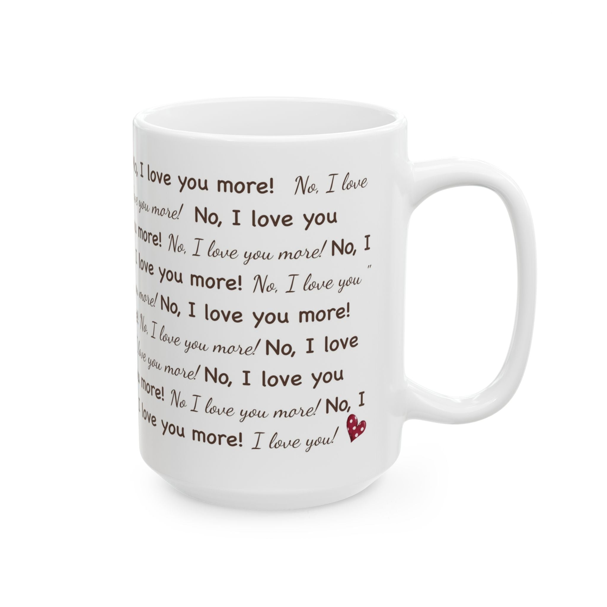 I Love You More Red Heart Mug | Cozy Ceramic Coffee Cup | Romantic Gift for Christmas or Everyday
