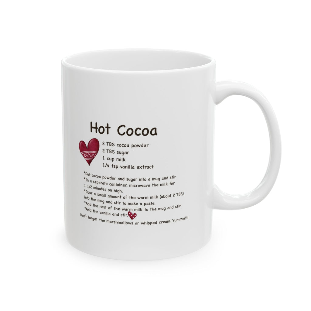 Candy Cane Mug | Festive Christmas Coffee Cup with Hot Cocoa Recipe | Cozy Holiday Ceramic Mug