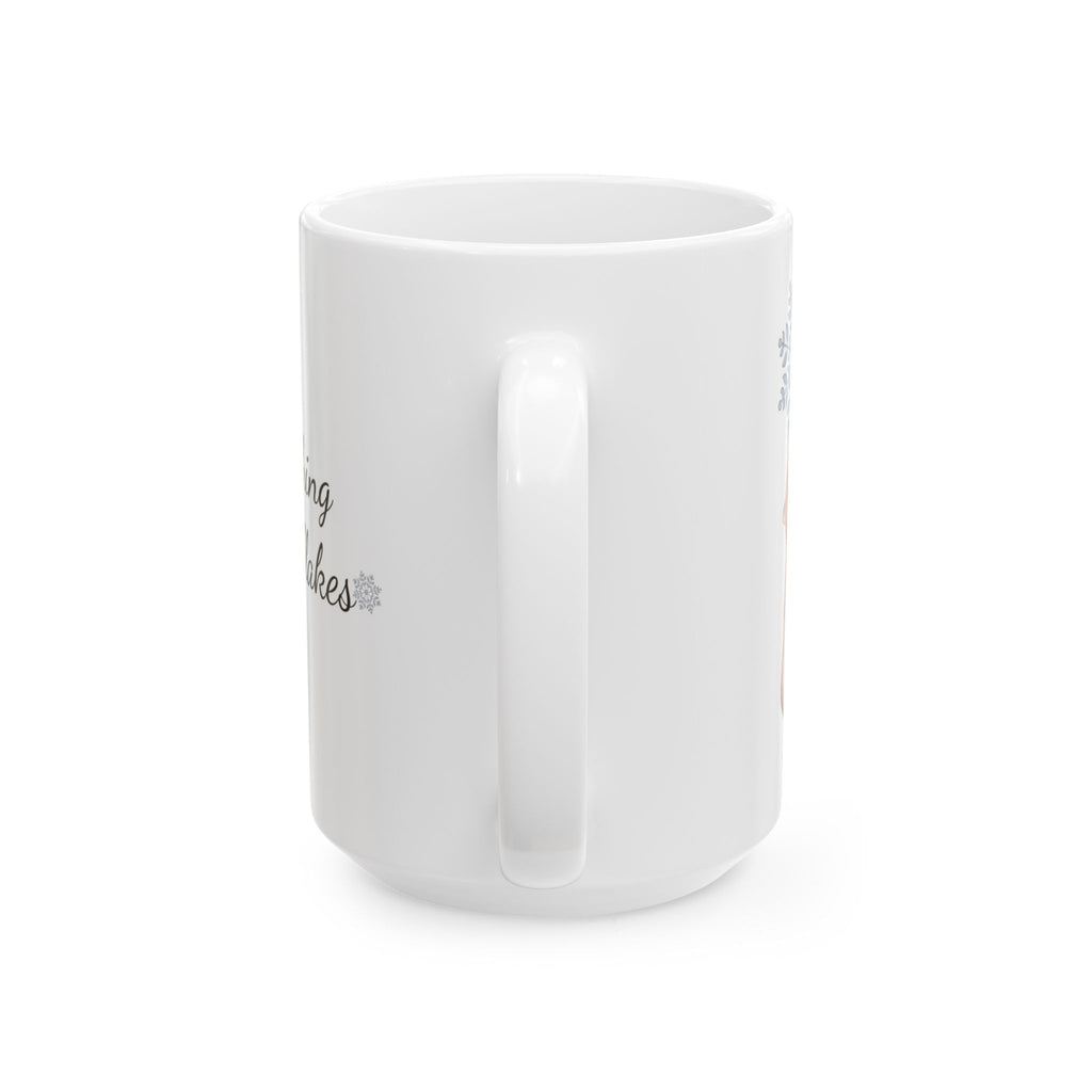 Squirrel Snowflake Mug | ‘Catching Snowflakes’ Winter Coffee Cup | Cozy Holiday Ceramic Mug