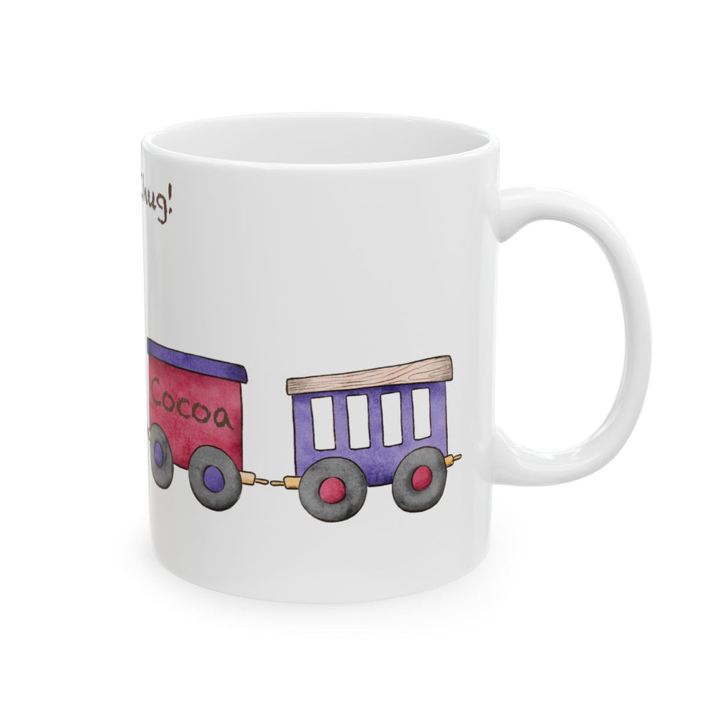 Christmas Train Mug | ‘Chug, Chug, Chug!’ Holiday Coffee Cup | Festive Ceramic Winter Mug