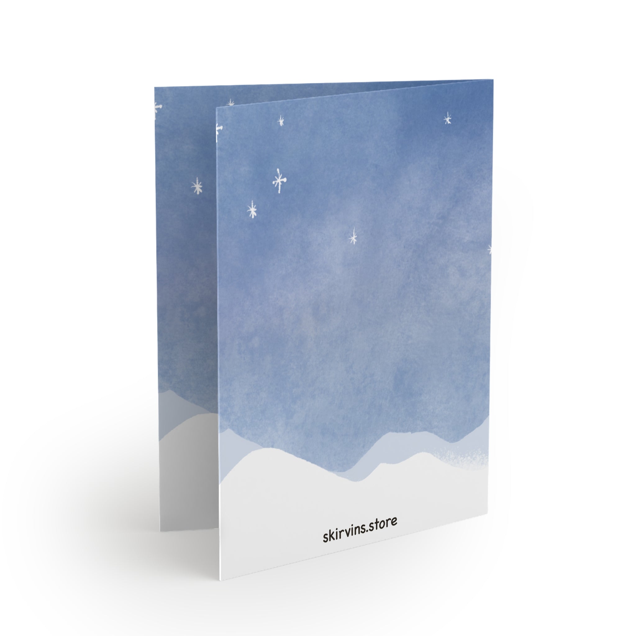Polar Bear Under the Stars Greeting Card | ‘Peace on Earth’ Christmas Card | Cozy Winter Holiday Card