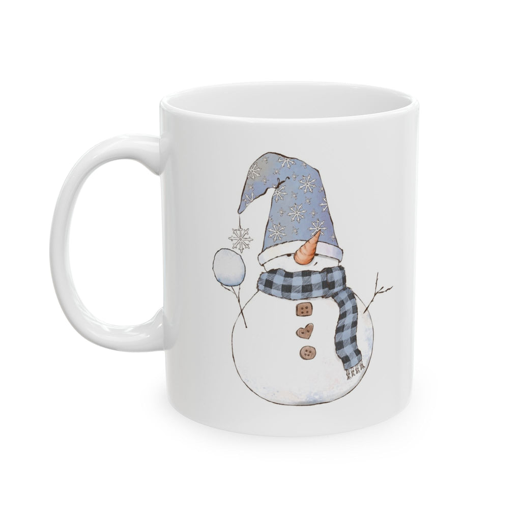Snowman Mug | Cozy Winter Coffee Cup with Hot Cocoa Recipe | Festive Holiday Ceramic Mug