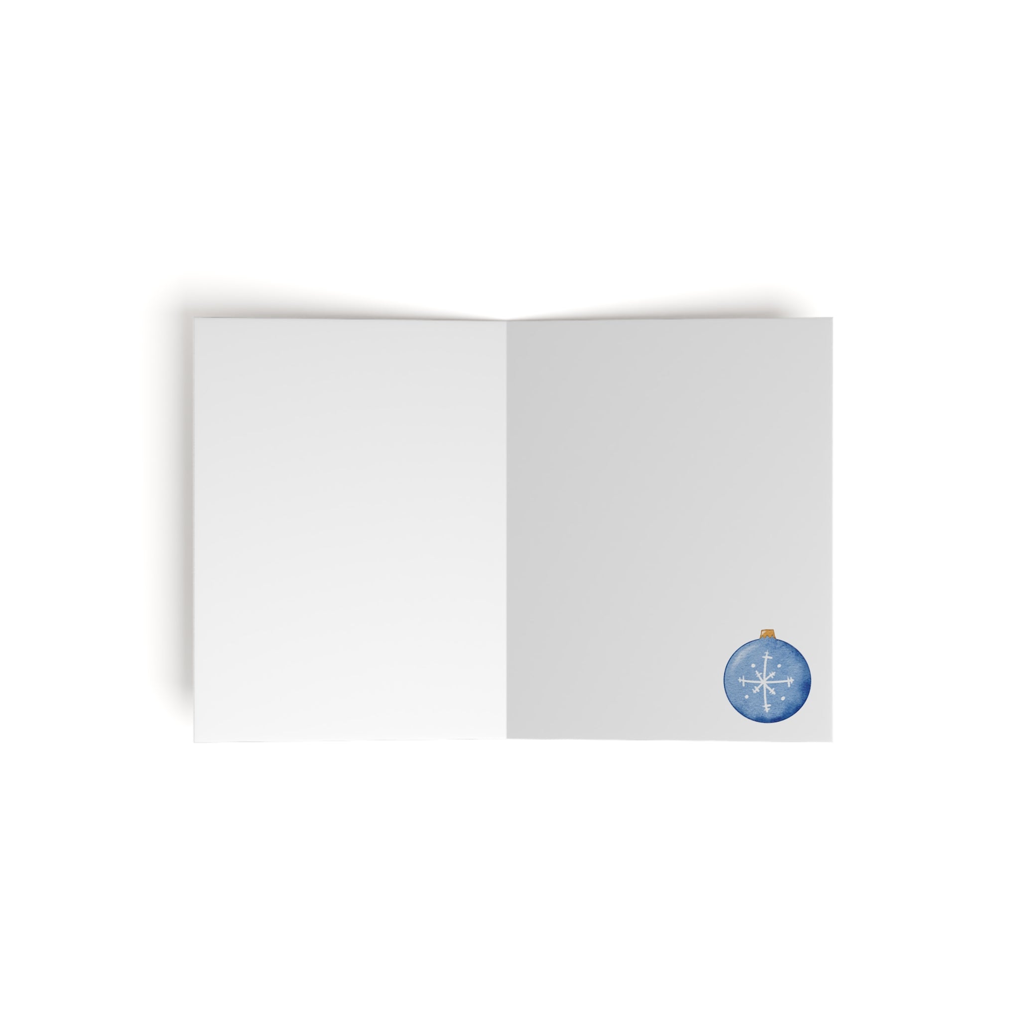 Bunny Napping on Ornament Greeting Card | Cozy Christmas Card | Woodland Winter Holiday Design