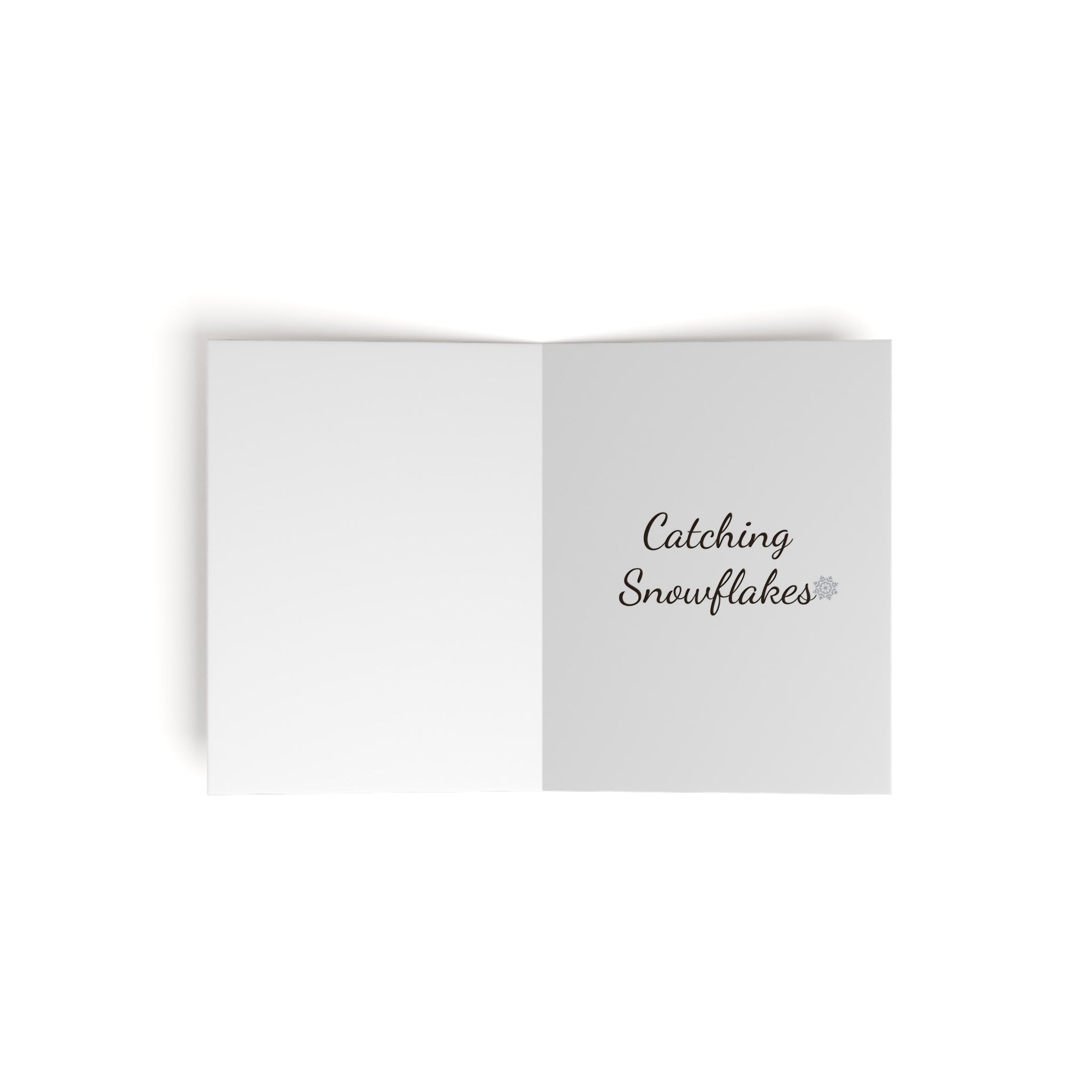 Squirrel Catching Snowflakes Greeting Card | Cozy Winter Holiday Card | Cute Woodland Christmas Card (8, 16, or 24 pcs)