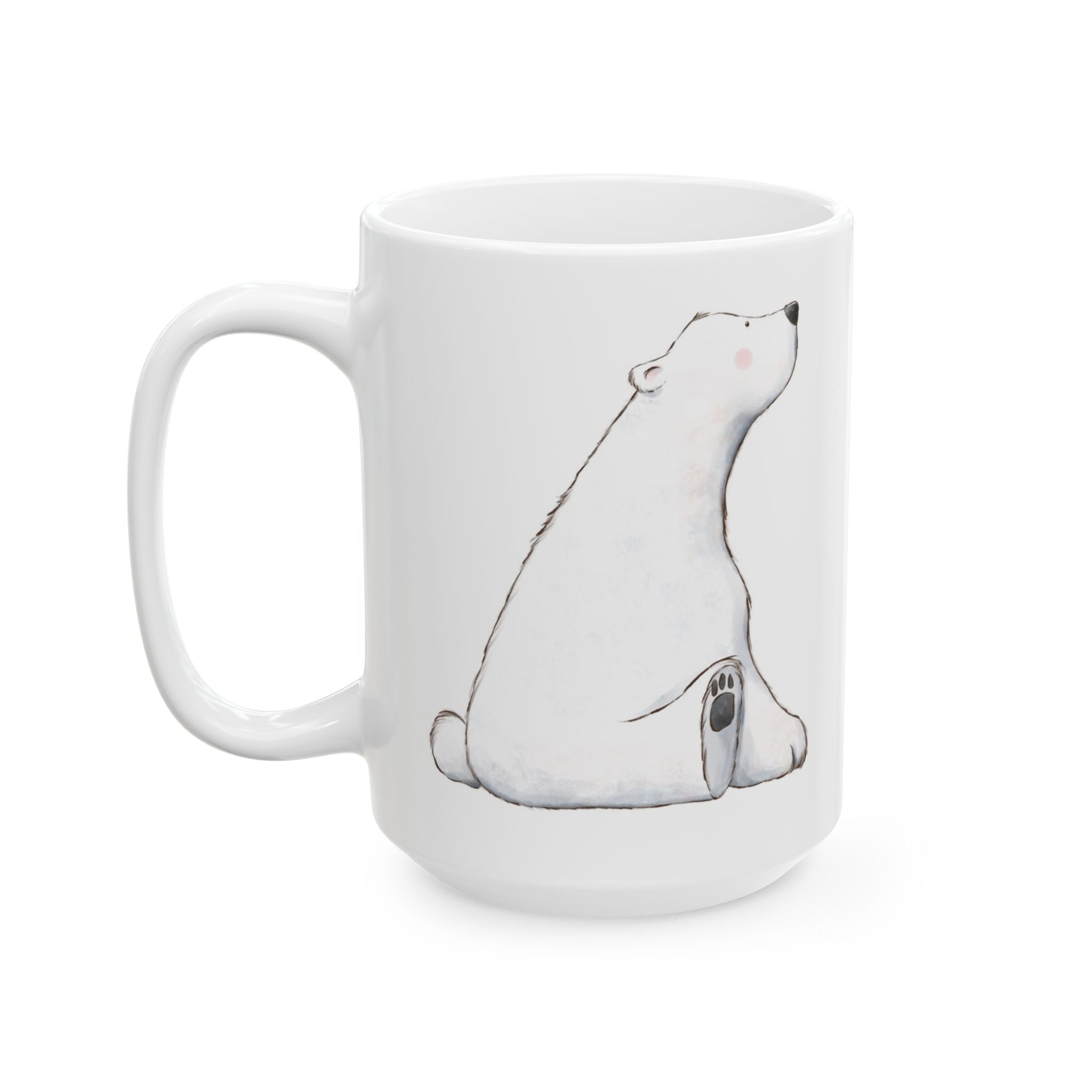 Polar Bear Mug | Cozy Christmas Coffee Cup with Hot Cocoa Recipe | Holiday Ceramic Winter Mug