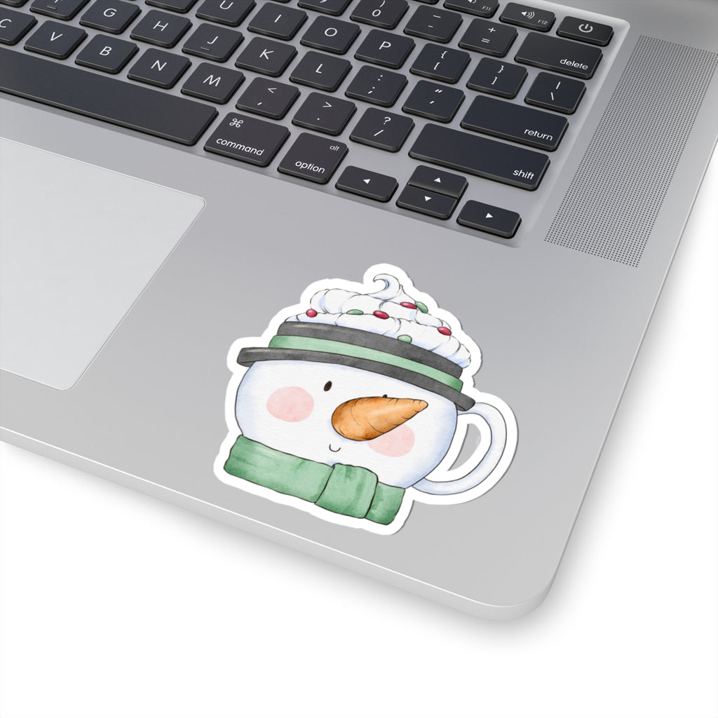 Snowman Mug Sticker | Cozy Winter Vinyl Sticker | Festive Holiday Cup Design Decal