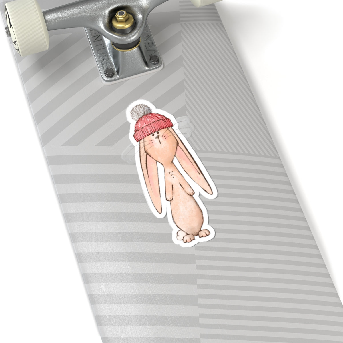Bunny Sticker | Red Stocking Cap | Cozy Christmas Vinyl Decal | Festive Holiday Bunny Design