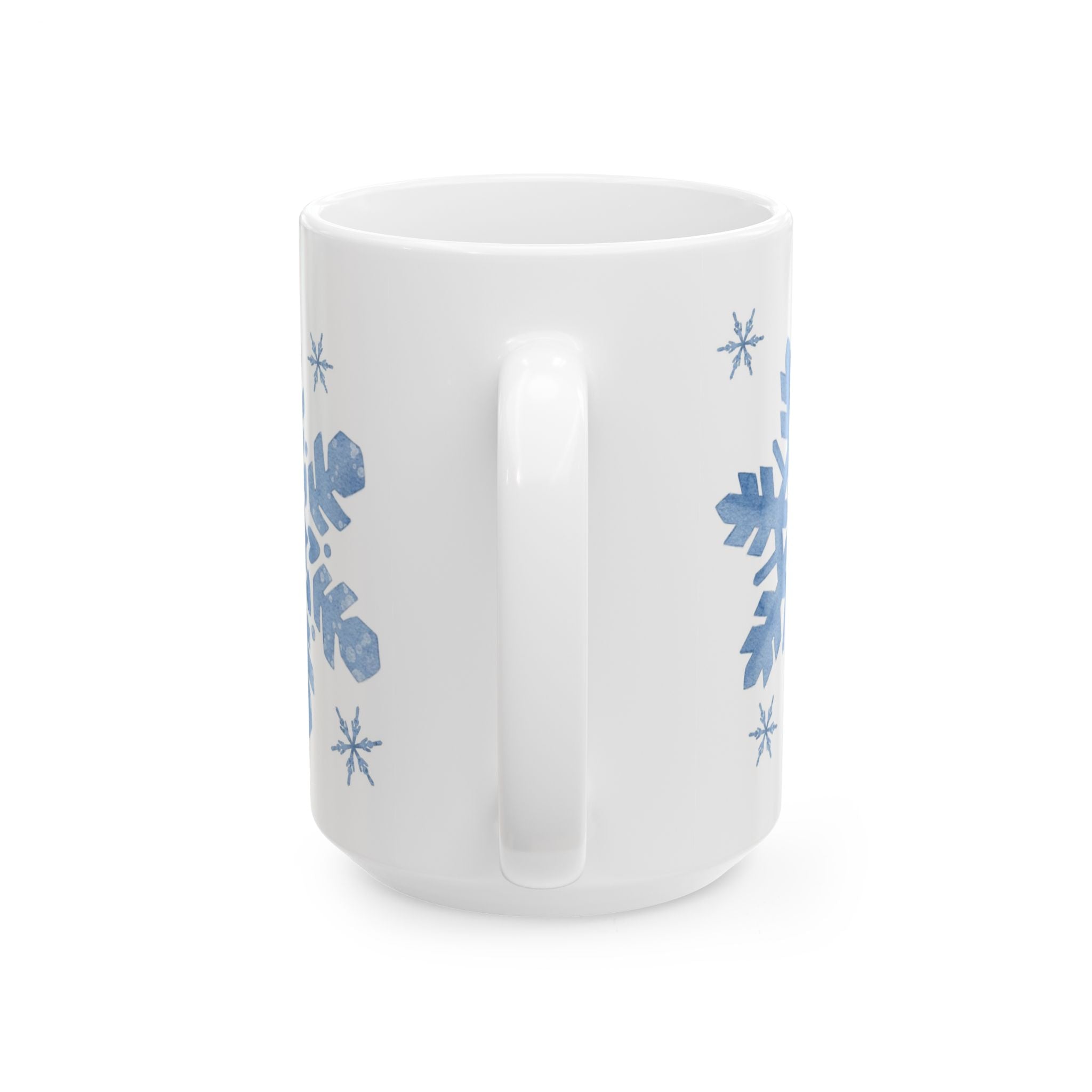 Snowflake Pattern Mug | Cozy Winter Coffee Cup | Minimalist Holiday Ceramic Mug