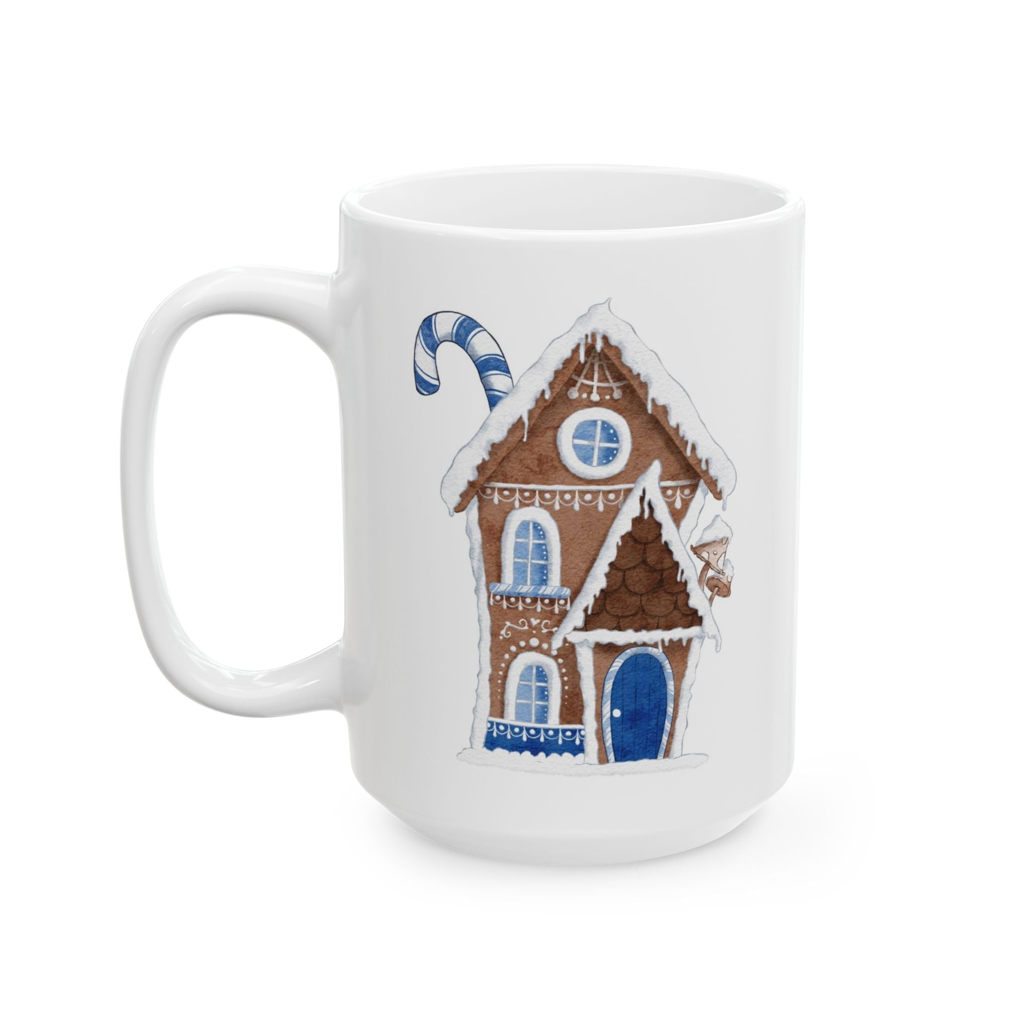 Gingerbread House Mug with Candy Cane Chimney | Cozy Christmas Coffee Cup with Hot Cocoa Recipe