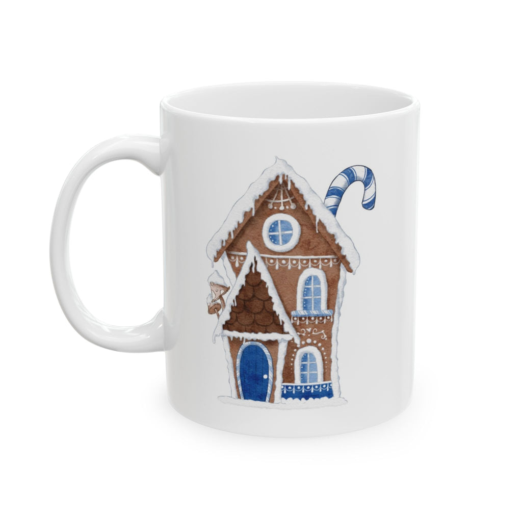 Gingerbread House Mug with Candy Cane Chimney | Cozy Christmas Coffee Cup with Hot Cocoa Recipe