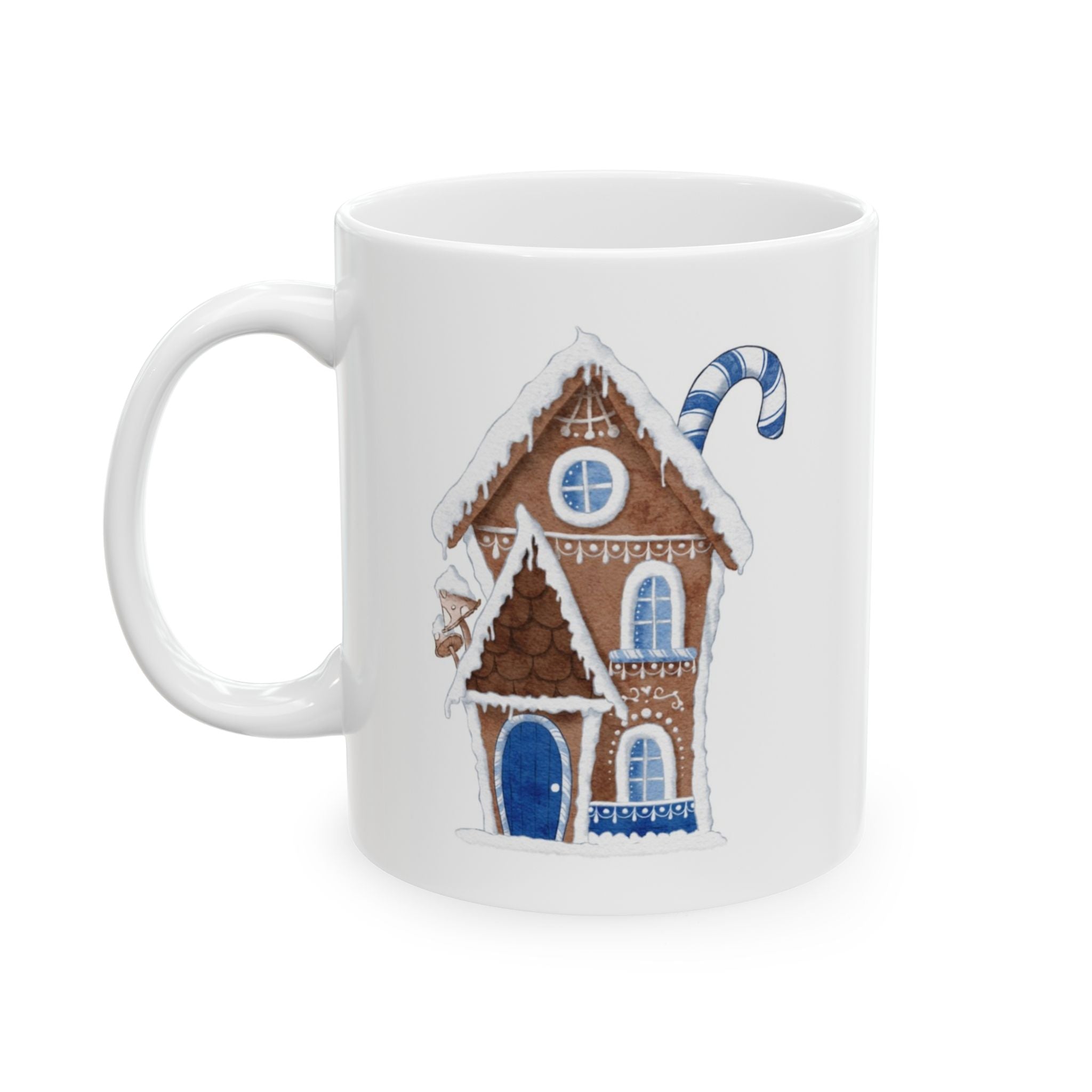 Gingerbread House Mug with Candy Cane Chimney | Cozy Christmas Coffee Cup with Hot Cocoa Recipe