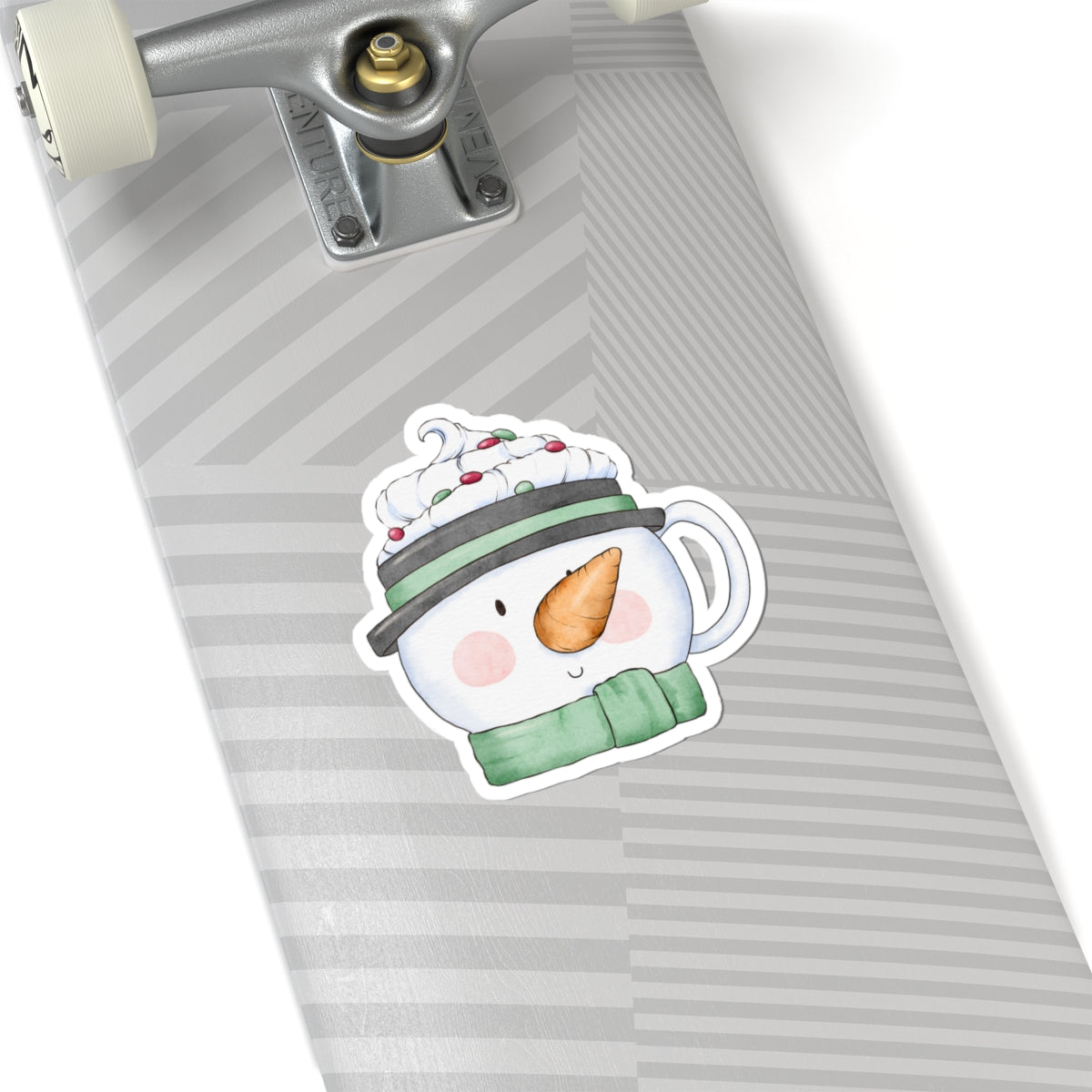 Snowman Mug Sticker | Cozy Winter Vinyl Sticker | Festive Holiday Cup Design Decal