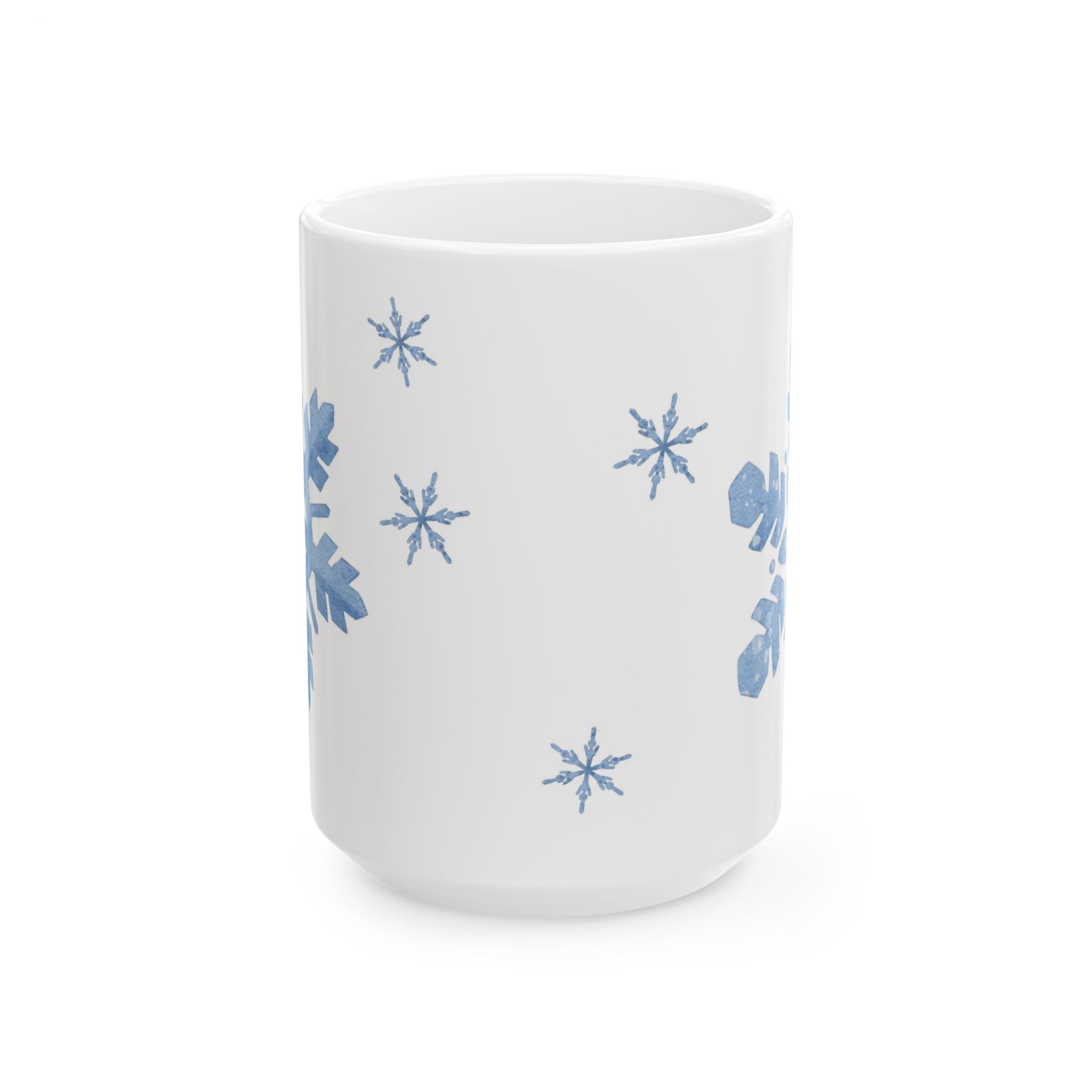 Snowflake Pattern Mug | Cozy Winter Coffee Cup | Minimalist Holiday Ceramic Mug