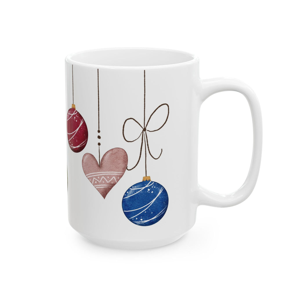 Christmas Ornaments Mug | Festive Holiday Coffee Cup | Cozy Ceramic Winter Mug