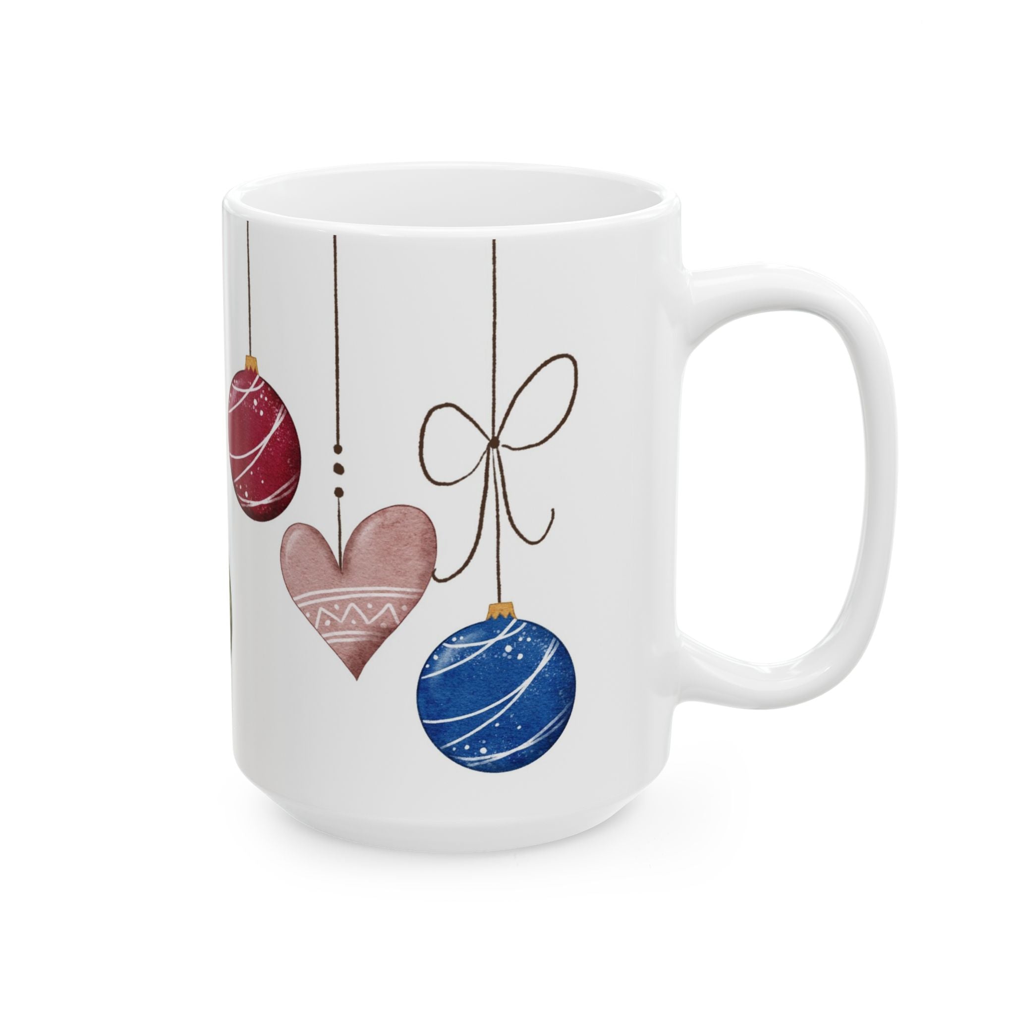 Christmas Ornaments Mug | Festive Holiday Coffee Cup | Cozy Ceramic Winter Mug