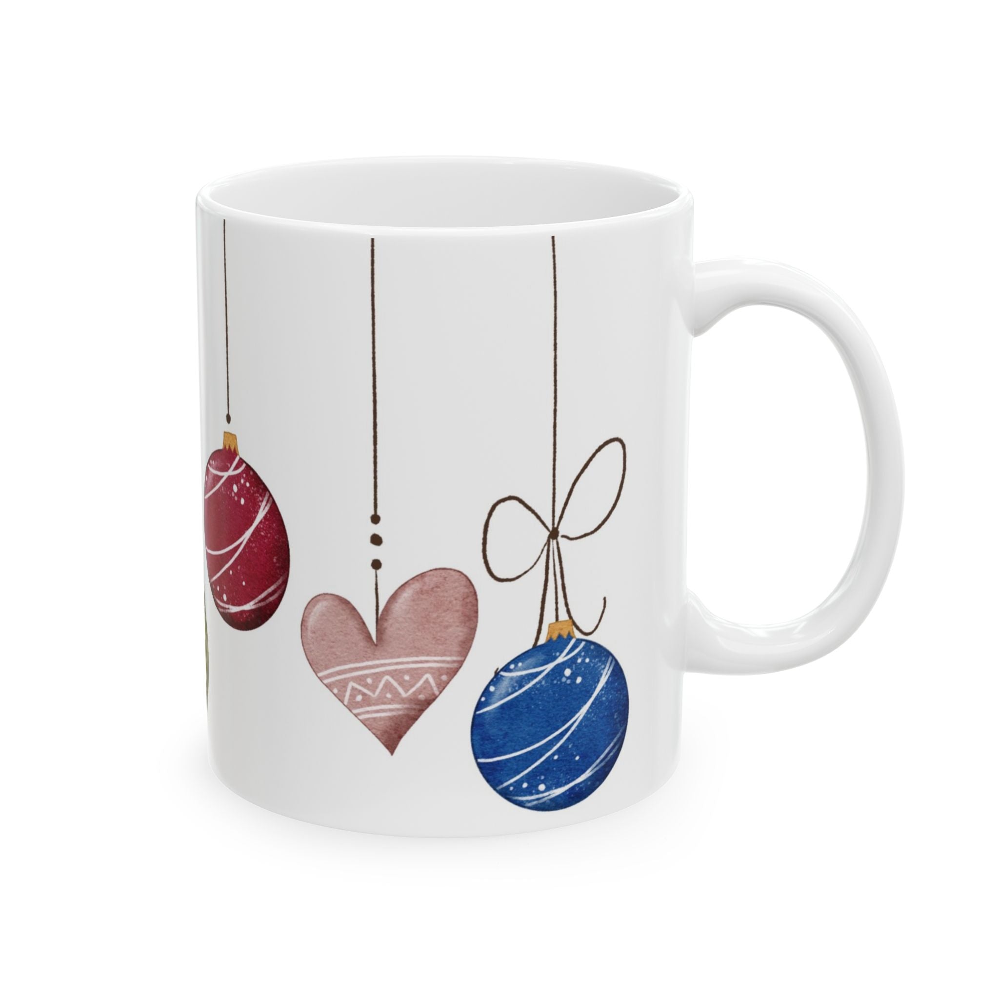 Christmas Ornaments Mug | Festive Holiday Coffee Cup | Cozy Ceramic Winter Mug