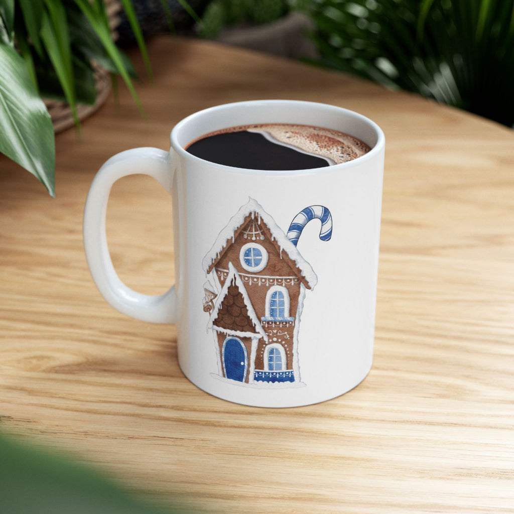Gingerbread House Mug with Candy Cane Chimney | Cozy Christmas Coffee Cup with Hot Cocoa Recipe