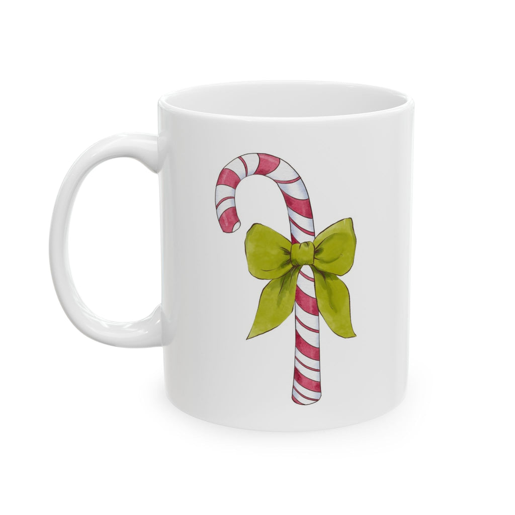Candy Cane Mug | Festive Christmas Coffee Cup with Hot Cocoa Recipe | Cozy Holiday Ceramic Mug