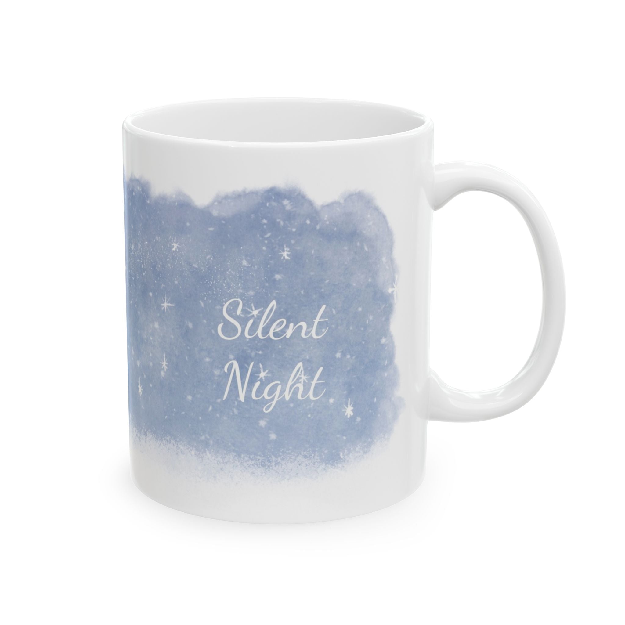 Bunny Silent Night Ceramic Mug | Cozy Winter Christmas Mug | Woodland Holiday Coffee Cup