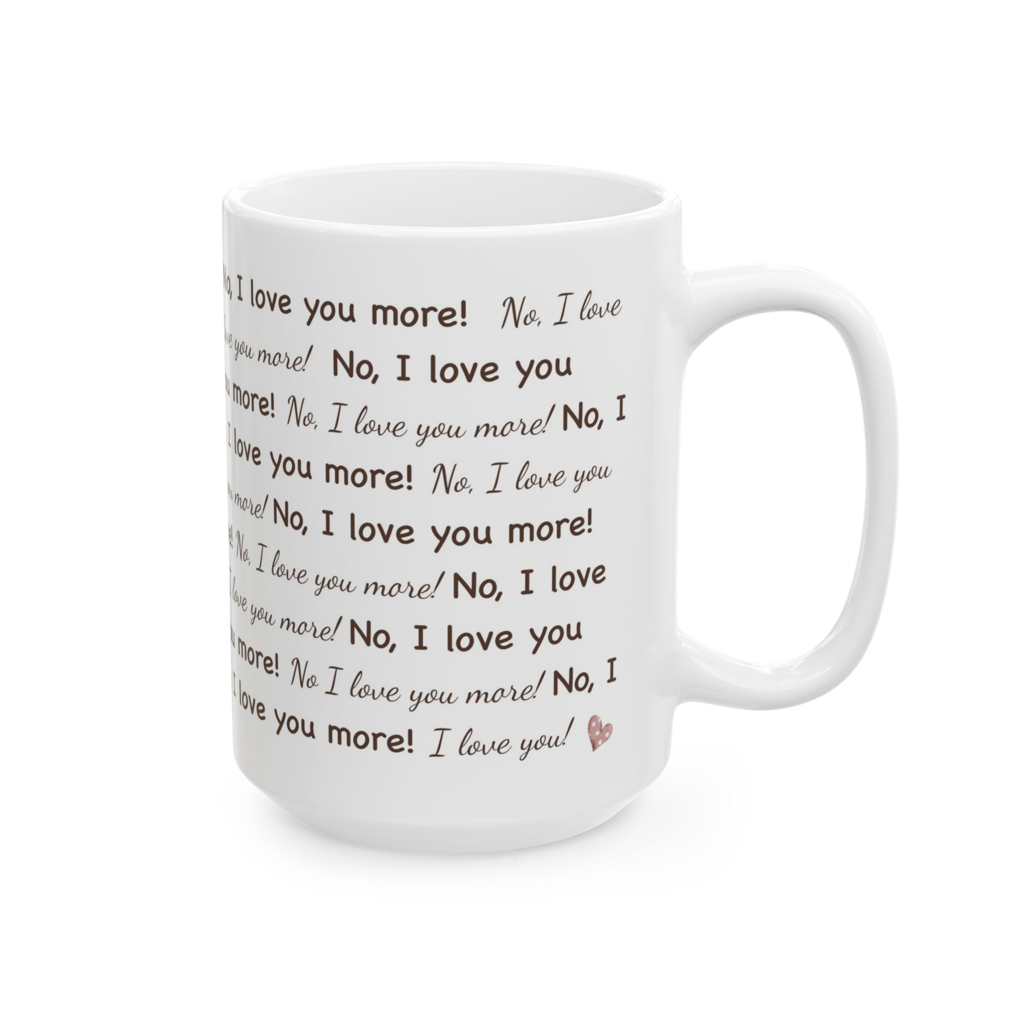 I Love You More Pink Heart Mug | Cozy Ceramic Coffee Cup | Romantic Gift for Christmas or Everyday