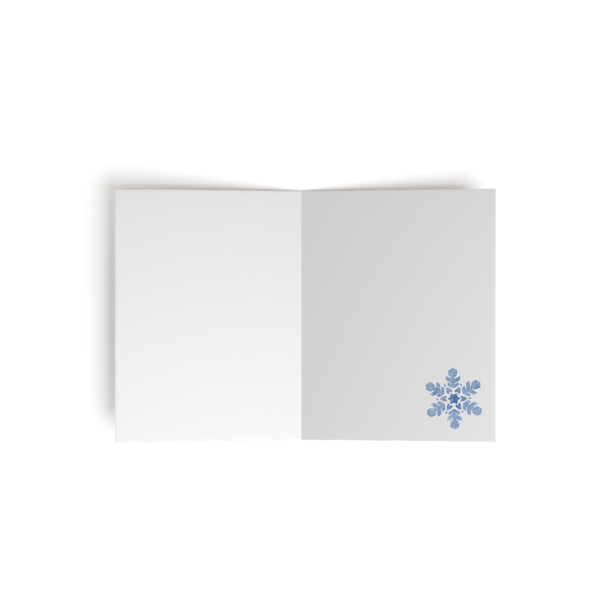 Bunny Looking at Snowflake Greeting Card | Cozy Winter Christmas Card | Woodland Holiday Design