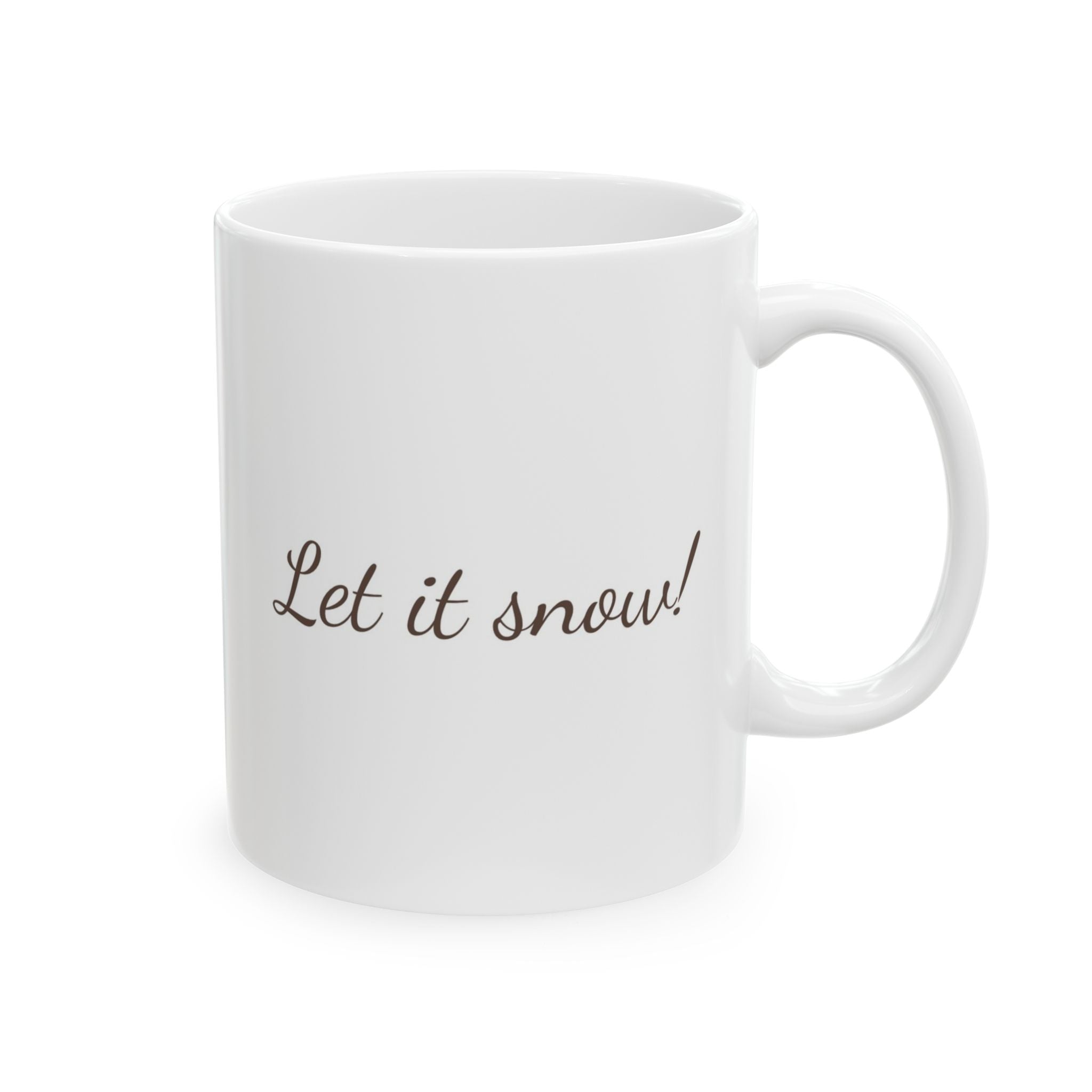 Let It Snow Mug | Snowflake Winter Coffee Cup | Cozy Holiday Ceramic Mug
