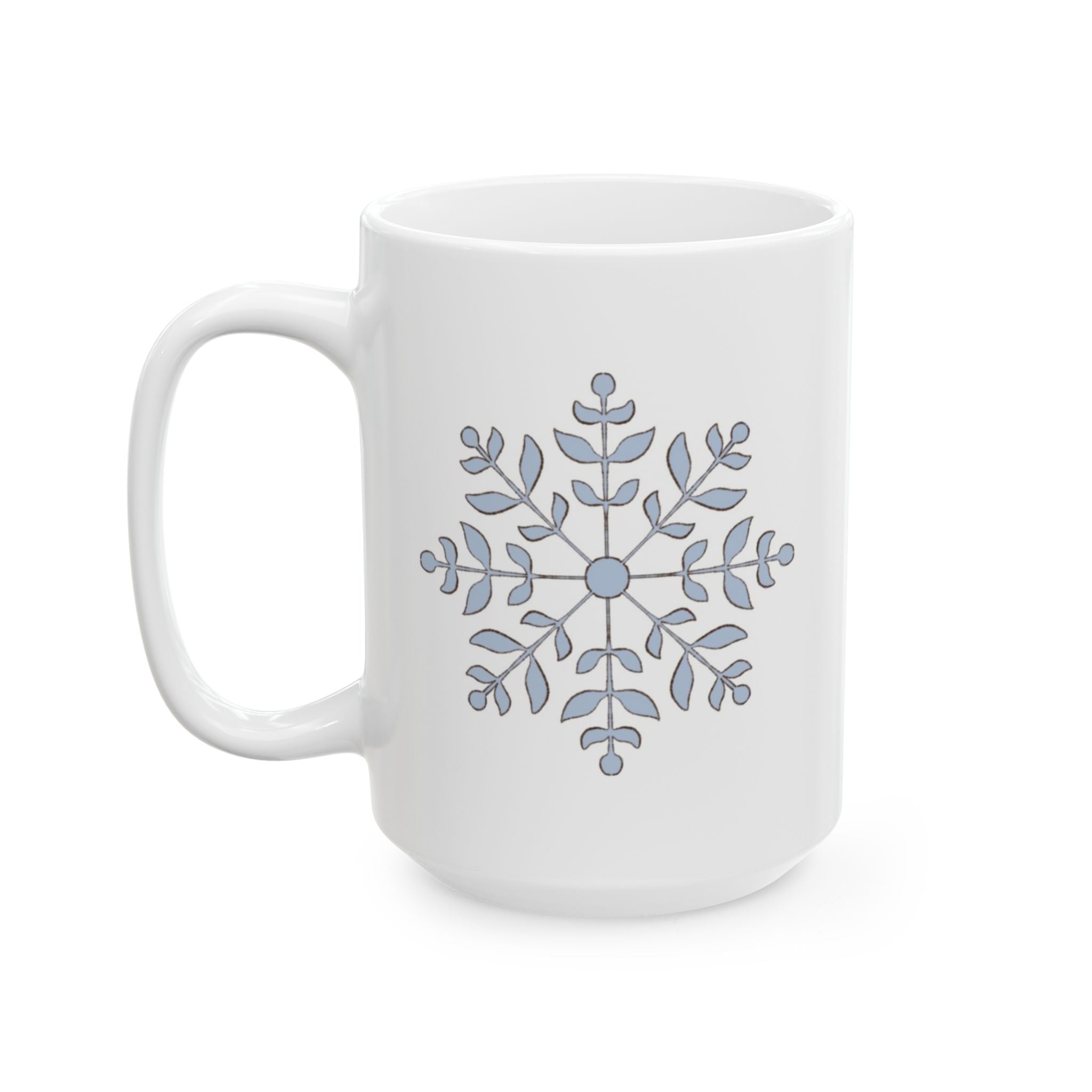 Let It Snow Mug | Snowflake Winter Coffee Cup | Cozy Holiday Ceramic Mug