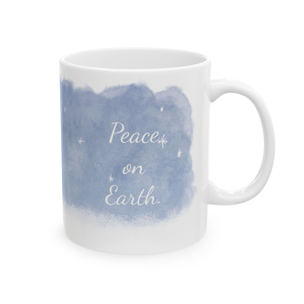 Polar Bear Snowy Night Mug | ‘Peace on Earth’ Winter Coffee Cup | Cozy Holiday Ceramic Mug