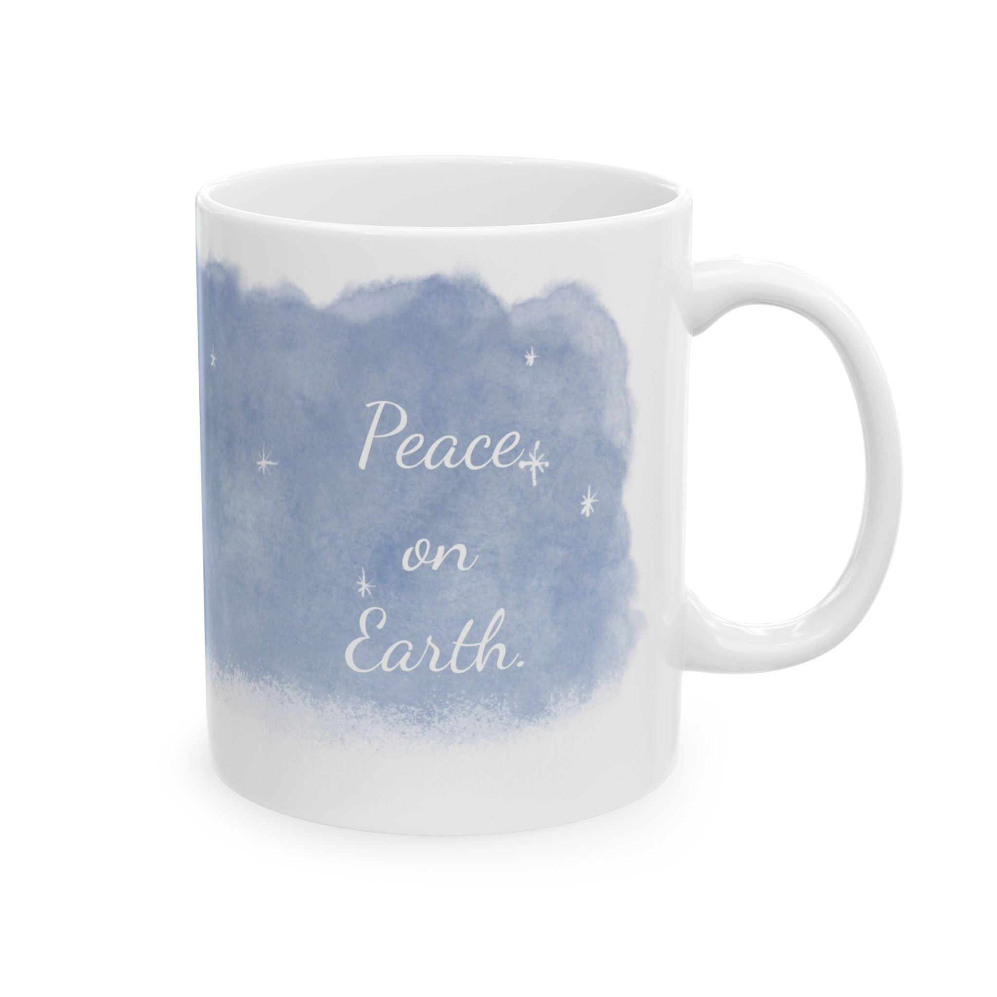 Polar Bear Snowy Night Mug | ‘Peace on Earth’ Winter Coffee Cup | Cozy Holiday Ceramic Mug