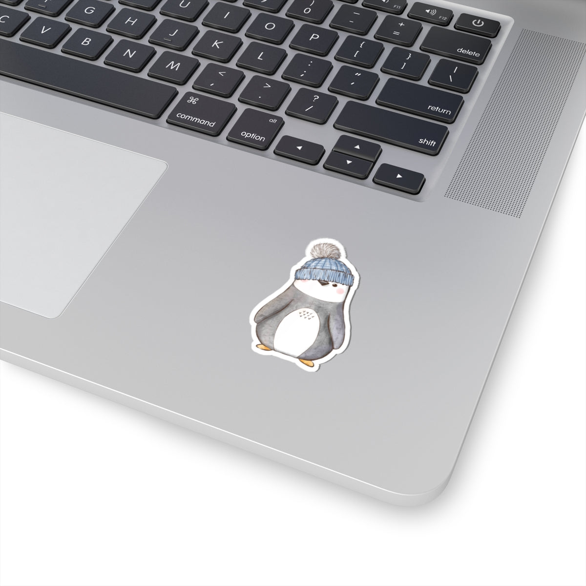 Penguin Sticker | Blue Stocking Cap | Cozy Christmas Vinyl Decal | Festive Holiday Penguin Design
