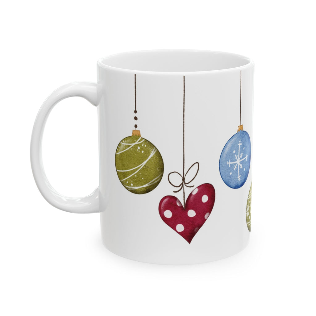 Christmas Ornaments Mug | Festive Holiday Coffee Cup | Cozy Ceramic Winter Mug