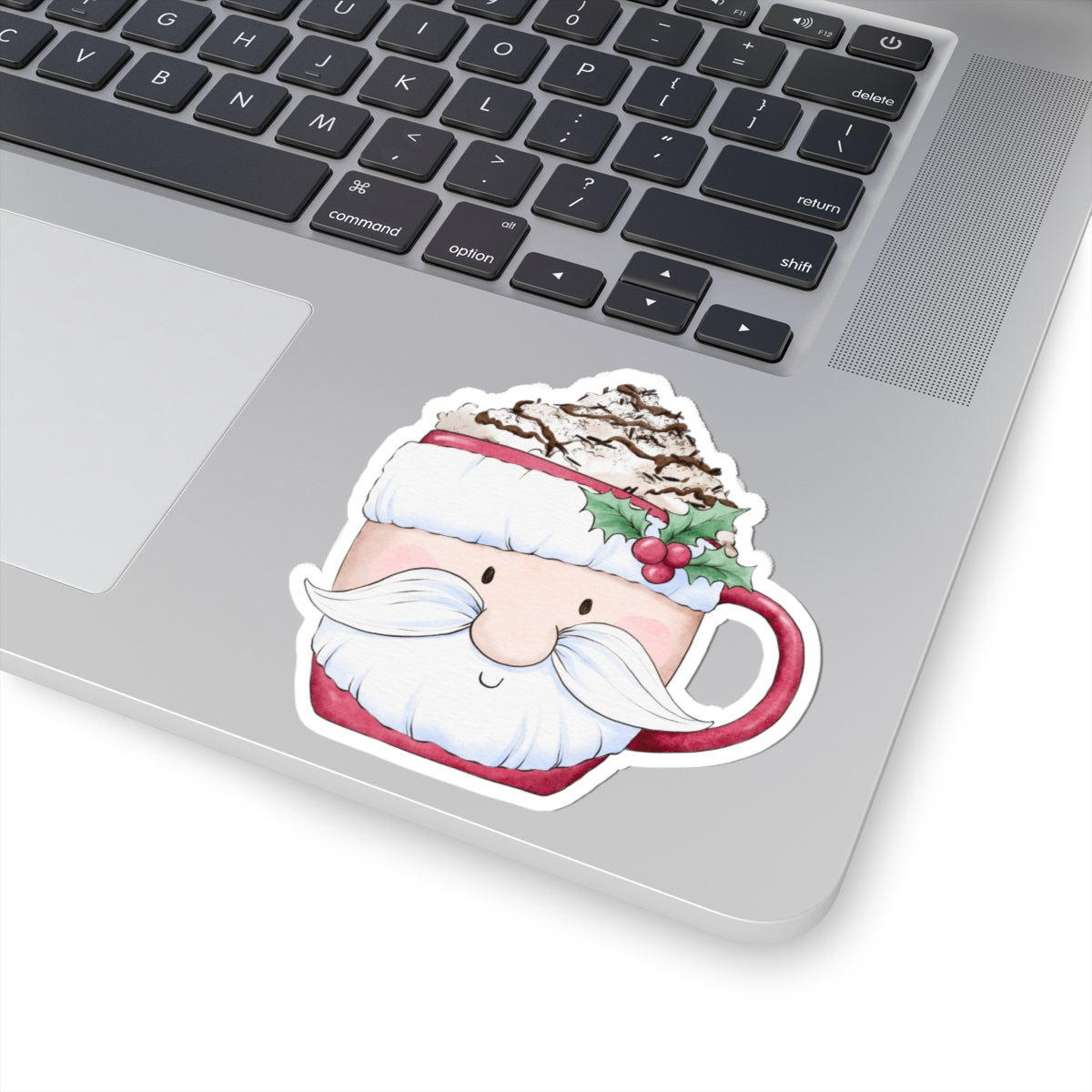 Santa Claus Mug Sticker | Cozy Christmas Vinyl Sticker | Festive Holiday Cup Design Decal