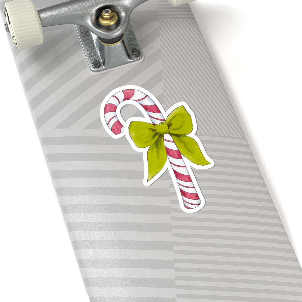 Candy Cane Sticker | Green Bow | Cozy Christmas Vinyl Decal | Festive Holiday Design