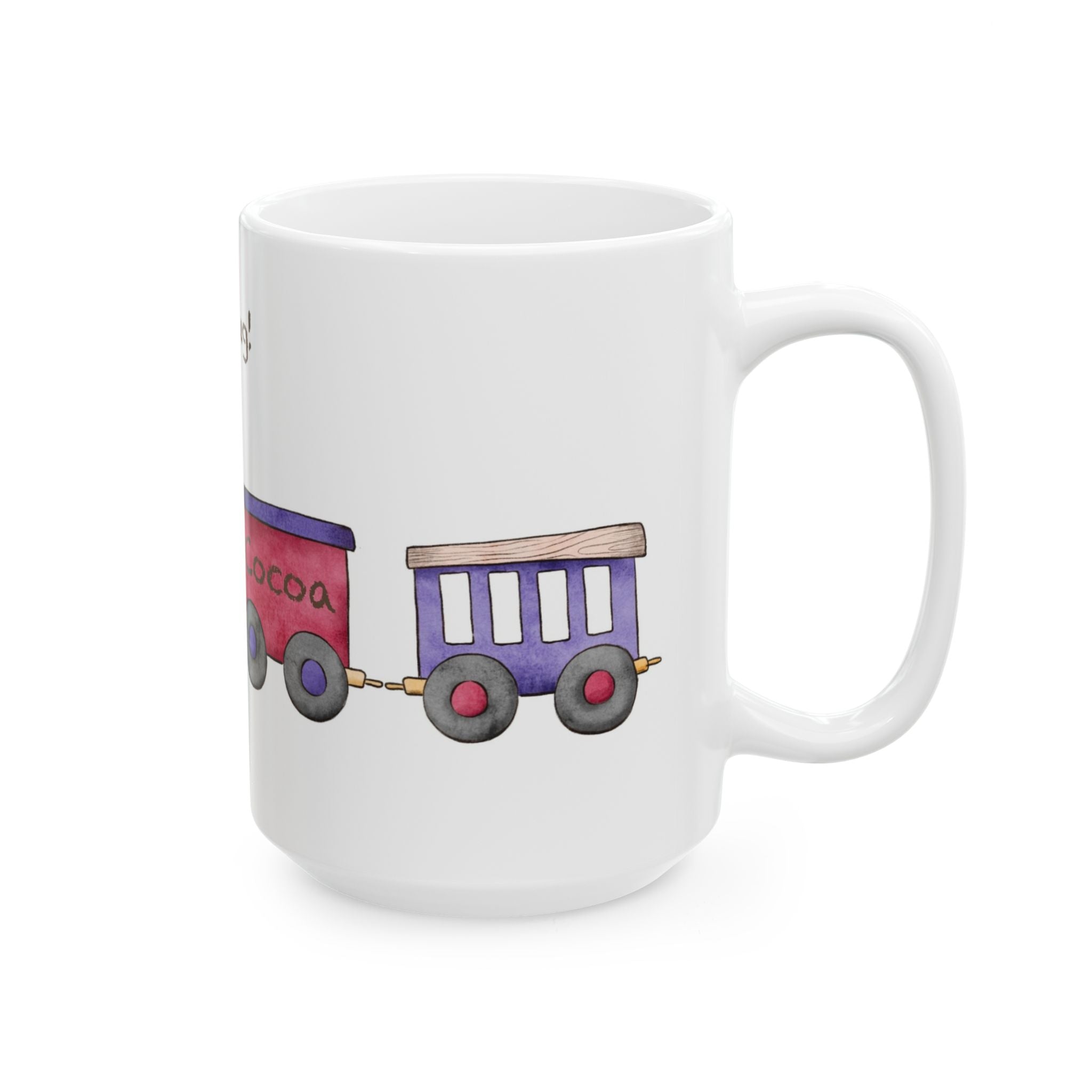 Christmas Train Mug | ‘Chug, Chug, Chug!’ Holiday Coffee Cup | Festive Ceramic Winter Mug