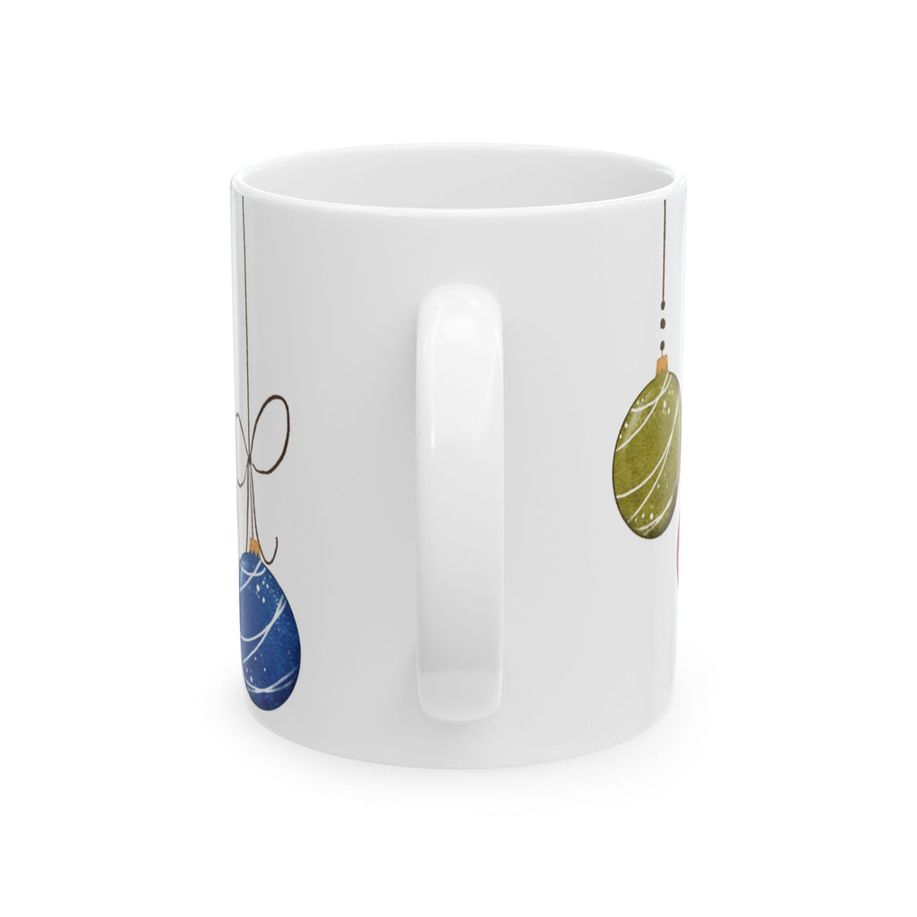 Christmas Ornaments Mug | Festive Holiday Coffee Cup | Cozy Ceramic Winter Mug