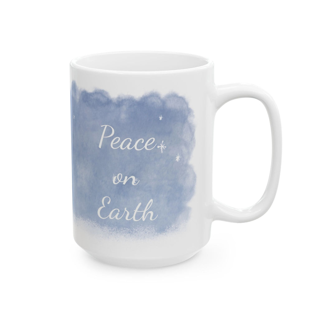 Polar Bear Snowy Night Mug | ‘Peace on Earth’ Winter Coffee Cup | Cozy Holiday Ceramic Mug