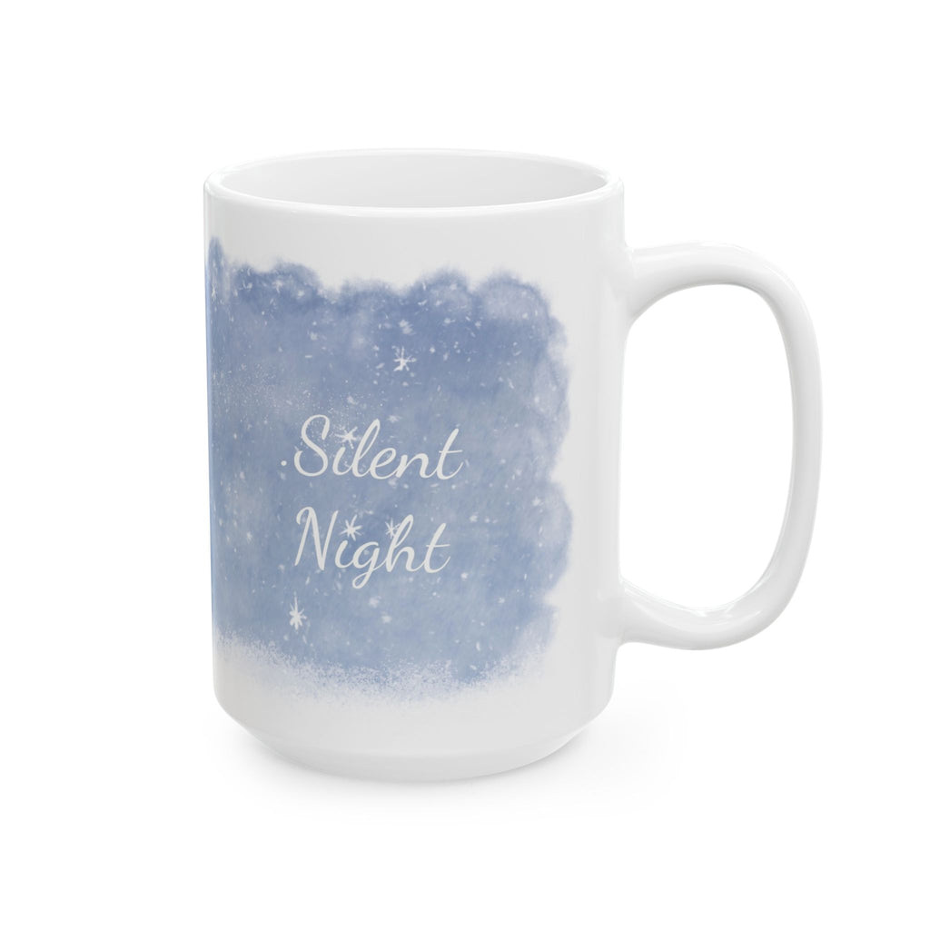Bunny Silent Night Ceramic Mug | Cozy Winter Christmas Mug | Woodland Holiday Coffee Cup