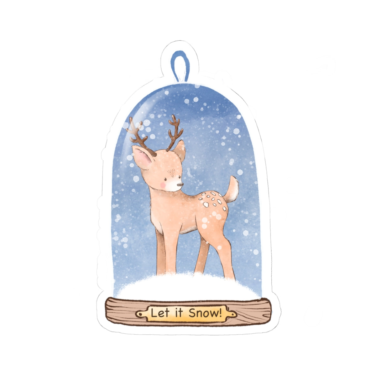 Winter-Themed Kiss-Cut Stickers, Cute Holiday Decor, Gift for Animal Lovers, Snow Globe Style, Perfect for Laptops, Journals, Ornaments