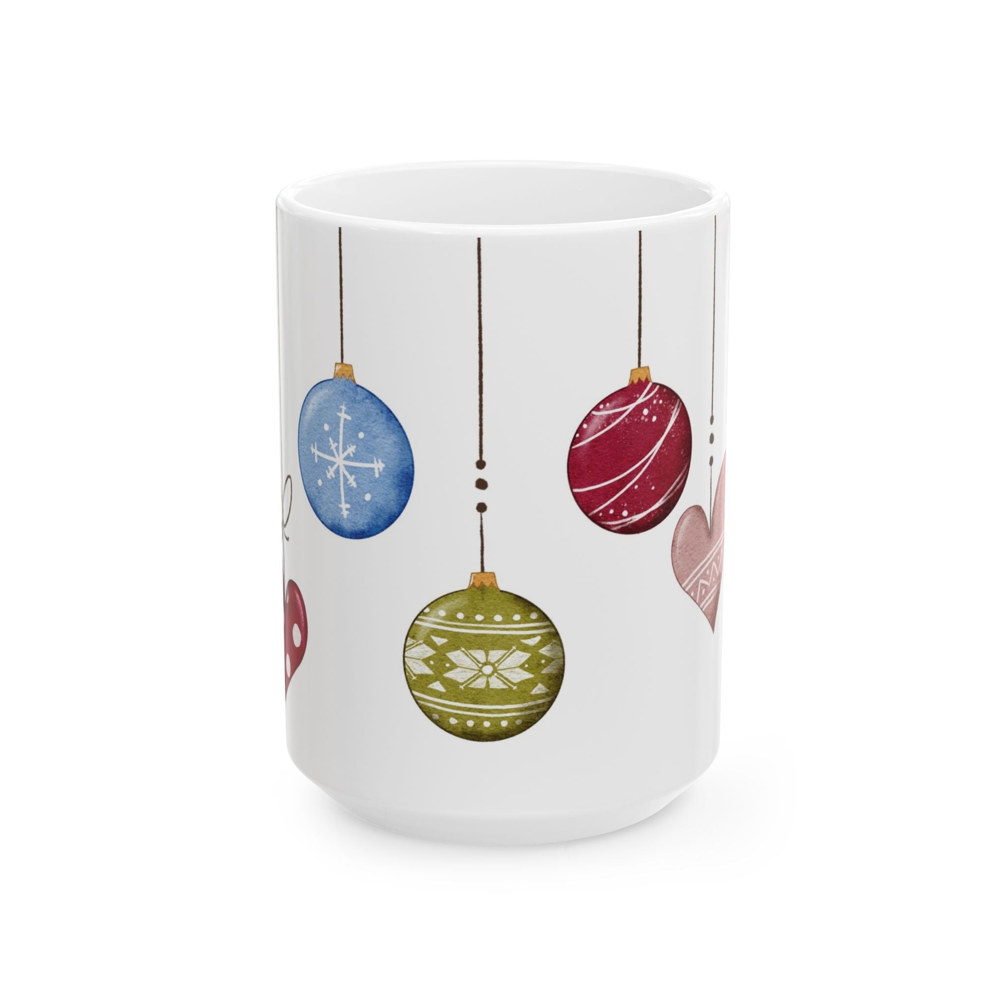 Christmas Ornaments Mug | Festive Holiday Coffee Cup | Cozy Ceramic Winter Mug