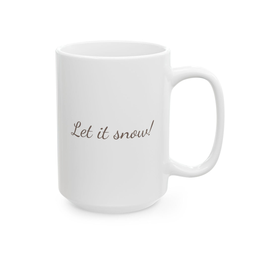 Let It Snow Mug | Snowflake Winter Coffee Cup | Cozy Holiday Ceramic Mug