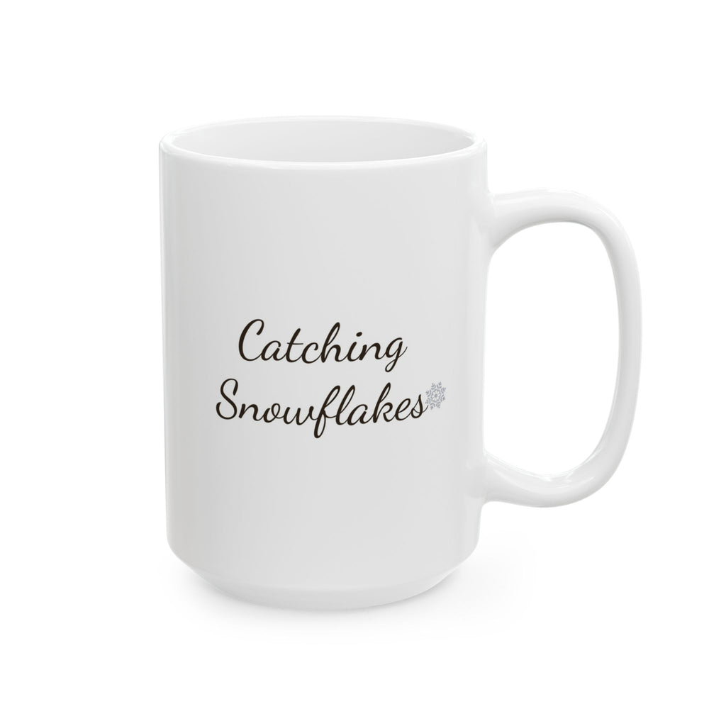 Squirrel Snowflake Mug | ‘Catching Snowflakes’ Winter Coffee Cup | Cozy Holiday Ceramic Mug