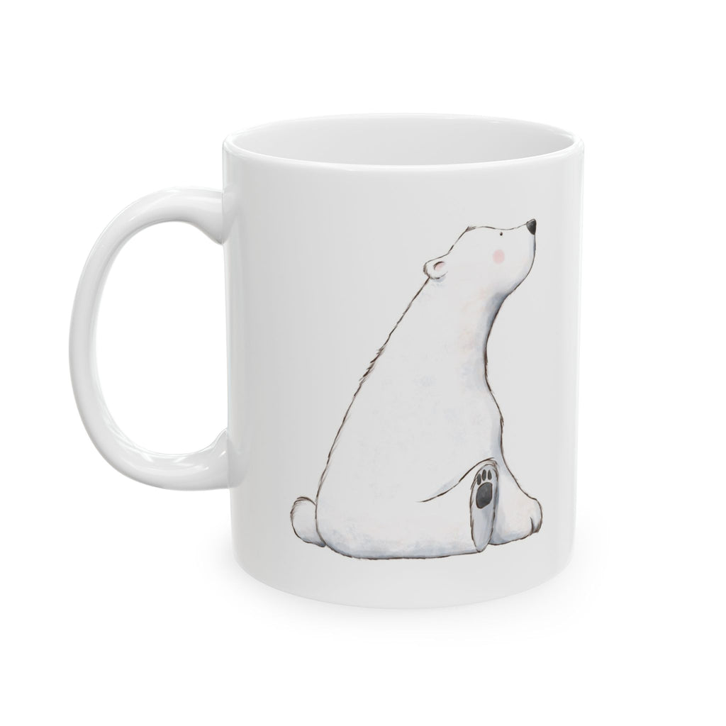 Polar Bear Mug | Cozy Christmas Coffee Cup with Hot Cocoa Recipe | Holiday Ceramic Winter Mug