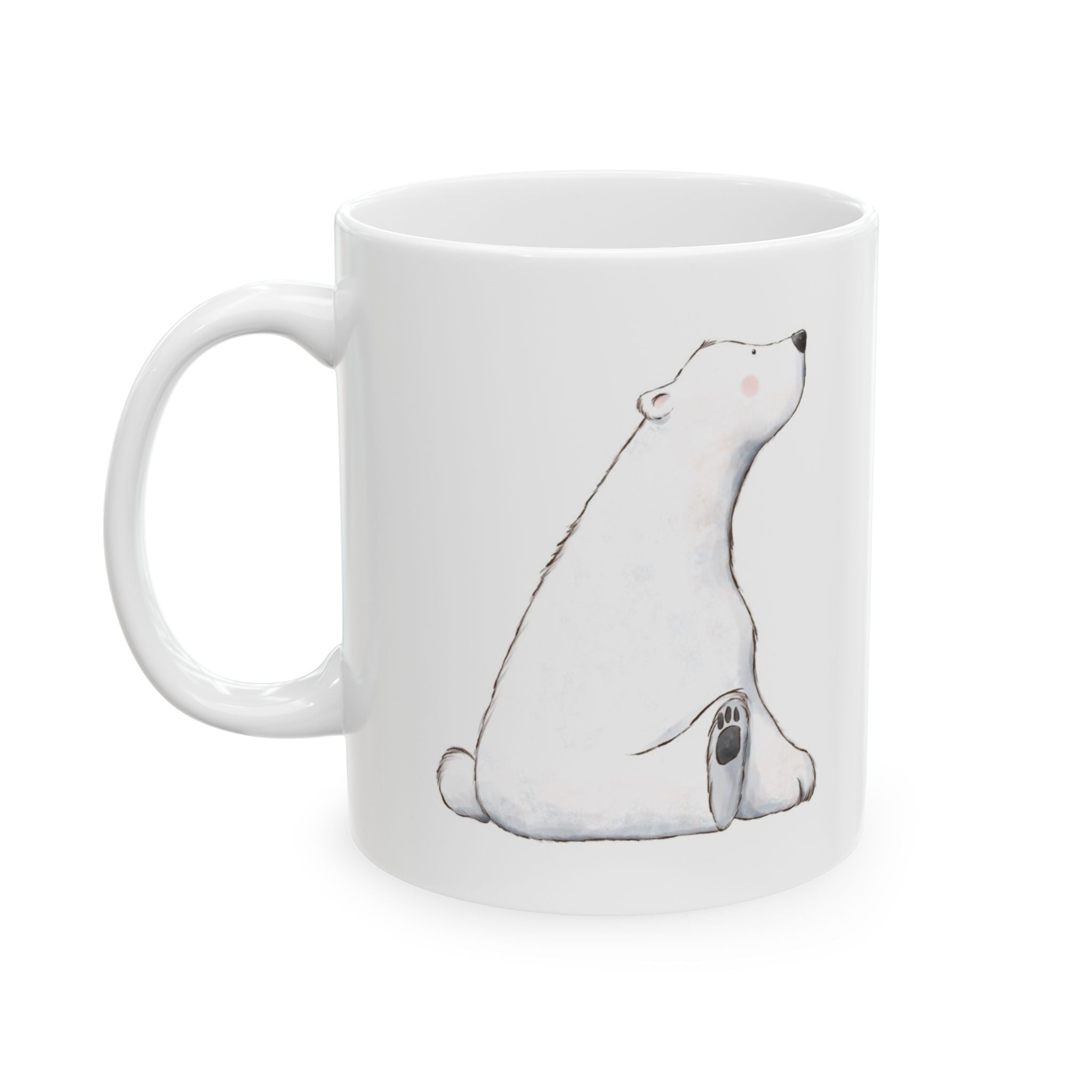 Polar Bear Mug | Cozy Christmas Coffee Cup with Hot Cocoa Recipe | Holiday Ceramic Winter Mug