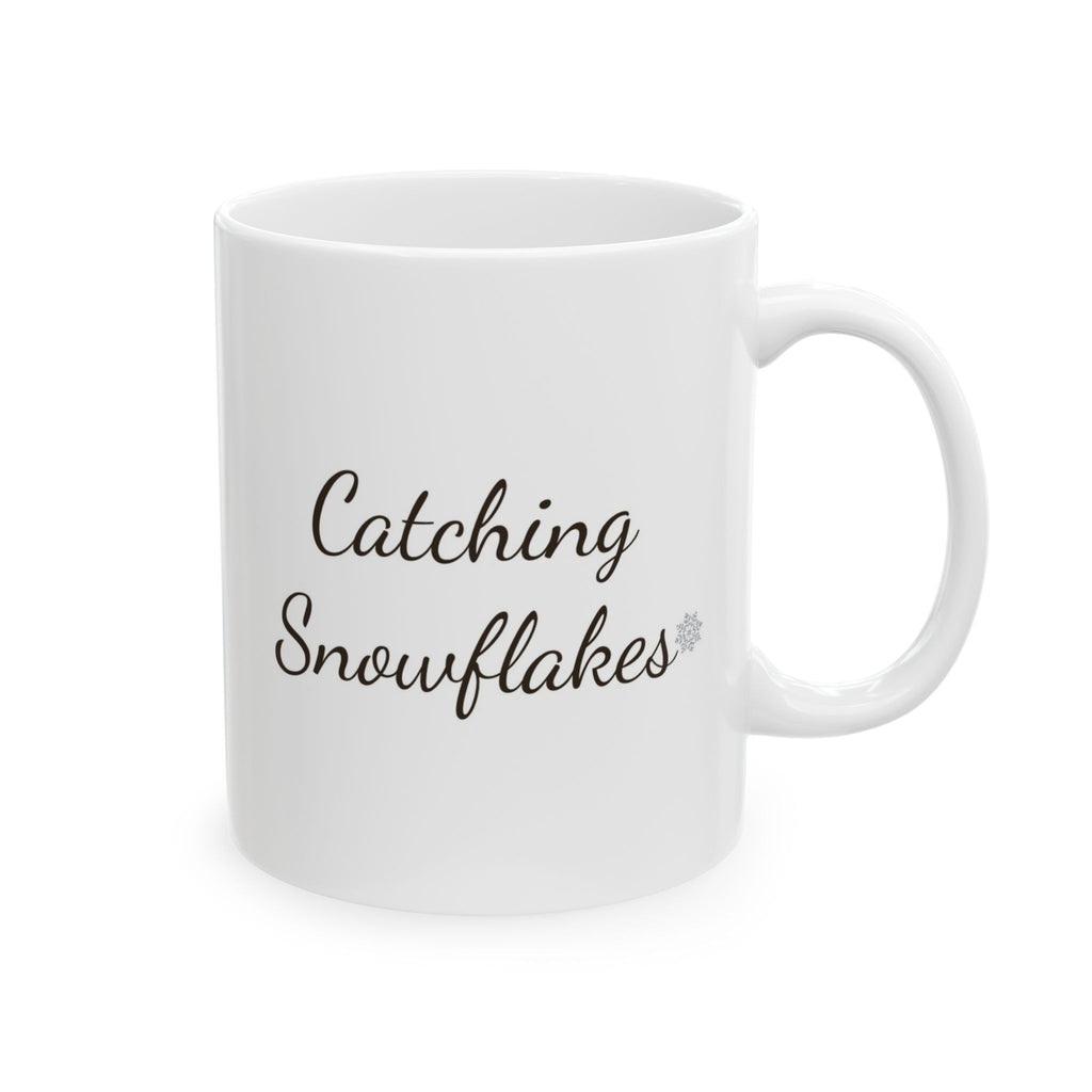 Squirrel Snowflake Mug | ‘Catching Snowflakes’ Winter Coffee Cup | Cozy Holiday Ceramic Mug