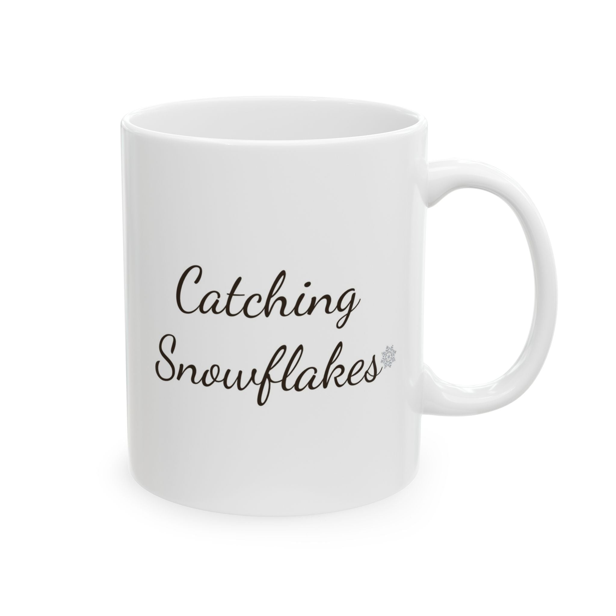 Squirrel Snowflake Mug | ‘Catching Snowflakes’ Winter Coffee Cup | Cozy Holiday Ceramic Mug