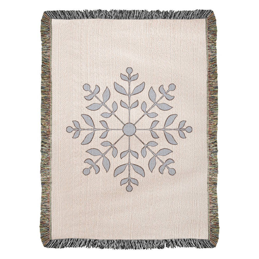 Snowflake Woven Blanket | Cozy Winter Throw | Festive Holiday Home Decor | Christmas Blanket
