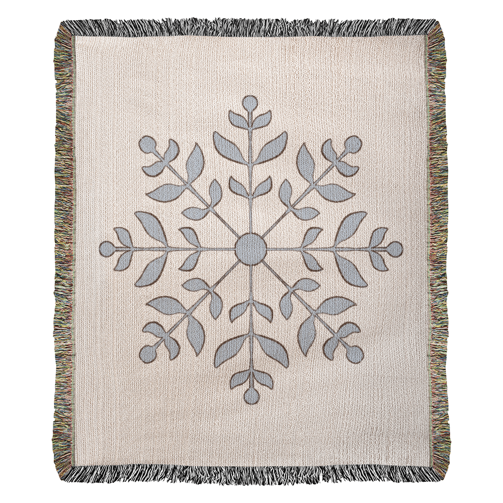 Snowflake Woven Blanket | Cozy Winter Throw | Festive Holiday Home Decor | Christmas Blanket